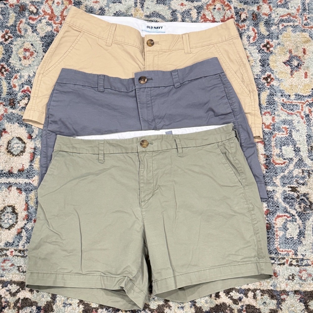 Old Navy Chino Shorts Women Size 8 Multi Color Bundle Preppy Casual